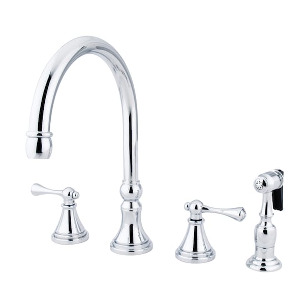 Widespread Kitchen Faucet, Polished Chrome